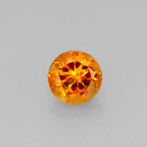 Clinohumite naturale arancione da 0,64 ct, taglio rotondo, VS