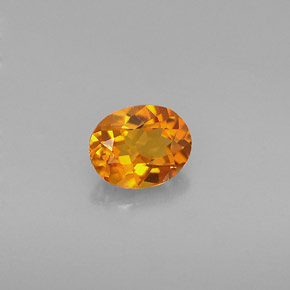 Clinohumite naturale arancione da 0,54 ct, taglio ovale, VVS-VS