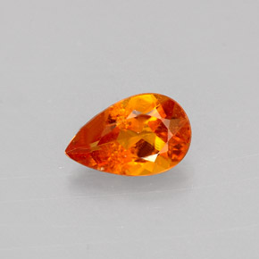 Clinohumite naturale arancione da 0,66 ct, taglio a pera, VS-SI