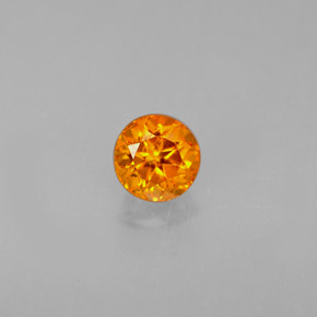 Clinohumite naturale arancione da 0,43 ct, taglio rotondo, VS