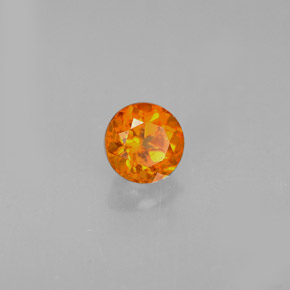 Clinohumite naturale arancione da 0,43 ct, taglio rotondo, VS