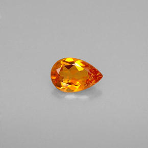 Clinohumite naturale arancione da 0,41 ct, taglio a pera, VS