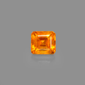 Clinohumite naturale arancione da 0,69 ct, taglio smeraldo, VS-SI
