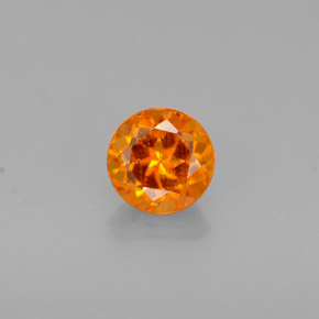 Clinoumite Giallo-arancione naturale da 0.46 ct, Taglio rotondo, VS