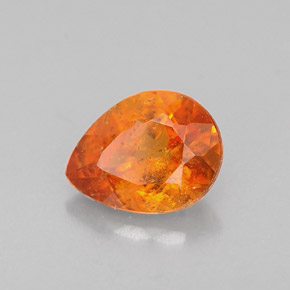 Clinohumite arancione giallastro naturale da 0,62 ct, taglio a pera, VS-SI