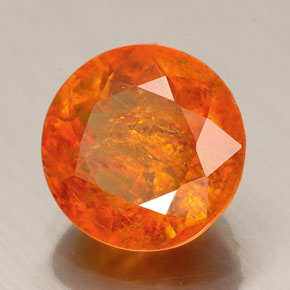 Clinoumite Giallo-arancione naturale da 3.12 ct, Taglio rotondo, SI