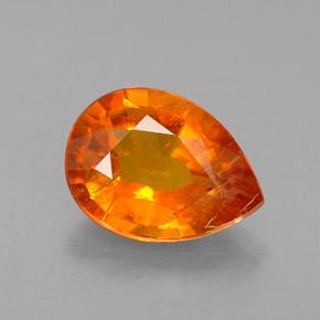 Clinohumite naturale arancione da 1,93 ct, taglio a pera, SI