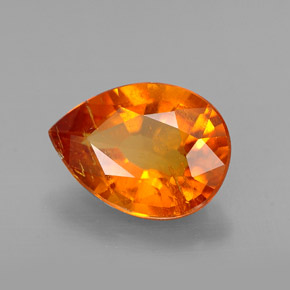Clinohumite naturale arancione da 1,93 ct, taglio a pera, SI