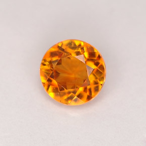 Clinohumite arancione giallastro naturale da 0,68 ct, taglio rotondo, VS-SI