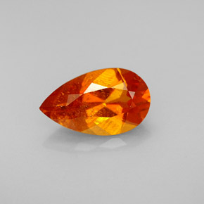 Clinohumite naturale arancione da 1,51 ct, taglio a pera, VS-SI