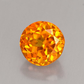 Clinoumite Giallo-arancione naturale da 0.89 ct, Taglio rotondo, VS-SI