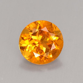 Clinohumite naturale arancione da 0,62 ct, taglio rotondo, VS-SI