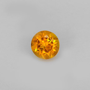 Clinoumite Giallo-arancione naturale da 0.60 ct, Taglio rotondo, VS-SI