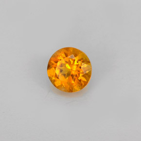 Clinoumite Giallo-arancione naturale da 0.60 ct, Taglio rotondo, VS-SI