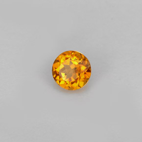 Clinoumite Giallo-arancione naturale da 0.39 ct, Taglio rotondo, VS-SI