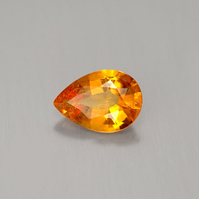 Clinohumite naturale arancione da 0,74 ct, taglio a pera, VS-SI