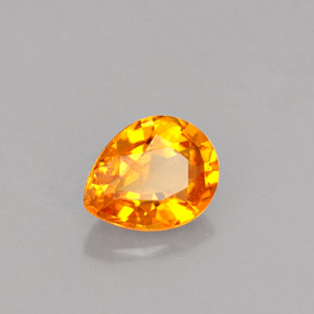Clinoumite Giallo-arancione naturale da 0.75 ct, Forma a pera, VS-SI