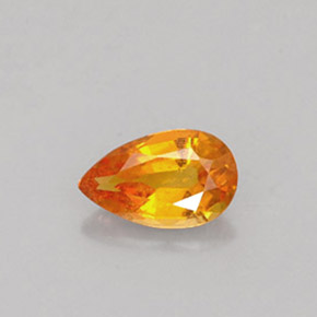 Clinohumite naturale arancione da 0,58 ct, taglio a pera, VS-SI