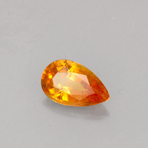 Clinohumite naturale arancione da 0,58 ct, taglio a pera, VS-SI