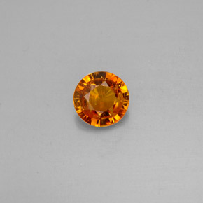Clinoumite Giallo-arancione naturale da 0.63 ct, Taglio rotondo, VS-SI