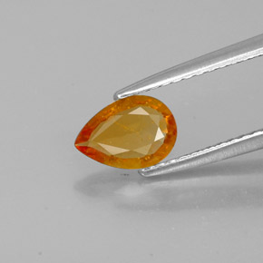 Clinohumite naturale arancione da 0,55 ct, taglio a pera, SI