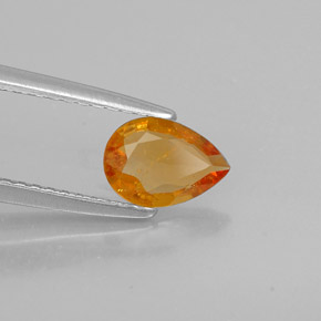 Clinohumite naturale arancione da 0,55 ct, taglio a pera, SI