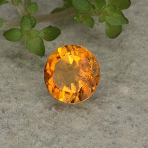 Clinoumite Giallo-arancione naturale da 0.62 ct, Taglio rotondo, VS-SI