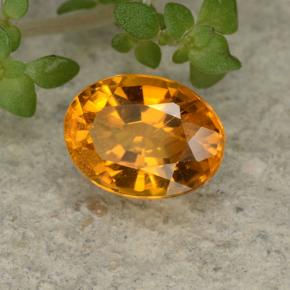 Clinohumite naturale arancione da 0,84 ct, taglio ovale, VS-SI