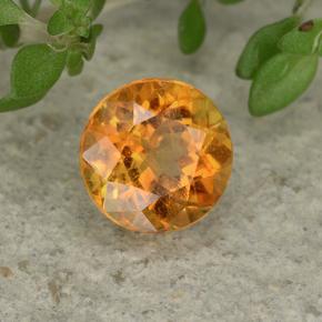Clinoumite Giallo-arancione naturale da 0.85 ct, Taglio rotondo, VS-SI