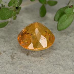 Clinoumite Giallo-arancione naturale da 0.85 ct, Taglio rotondo, VS-SI