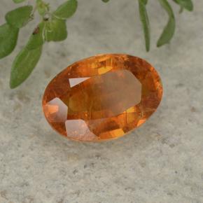 Clinohumite naturale arancione da 1,14 ct, taglio ovale, VS-SI