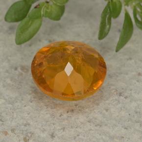 Clinoumite Giallo-arancione naturale da 1.26 ct, Taglio rotondo, VS-SI
