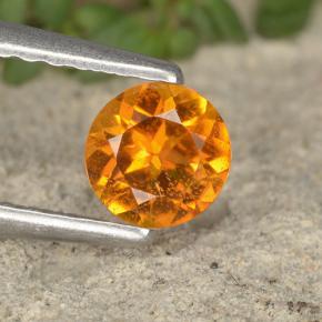 Clinoumite Giallo-arancione naturale da 0.38 ct, Taglio rotondo, VS-SI
