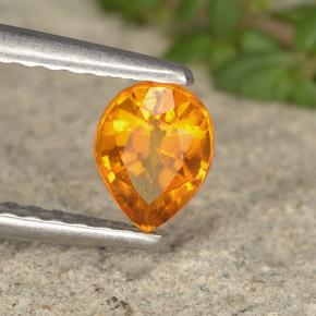 Clinohumite naturale arancione da 0,46 ct, taglio a pera, VS-SI