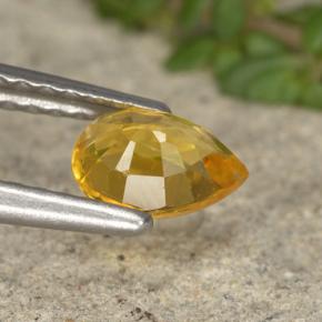 Clinohumite giallo dorato naturale da 0,58 ct, taglio a pera, VS-SI