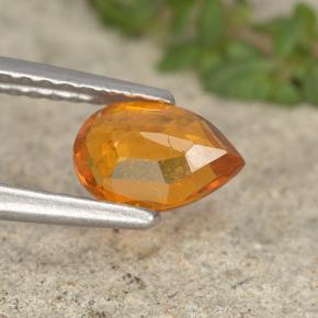 Clinoumite Giallo-arancione naturale da 0.73 ct, Forma a pera, VS-SI