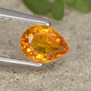 Clinoumite Giallo-arancione naturale da 0.43 ct, Forma a pera, VS-SI