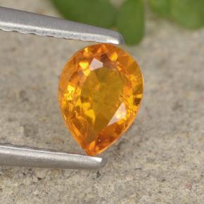 Clinoumite Giallo-arancione naturale da 0.43 ct, Forma a pera, VS-SI