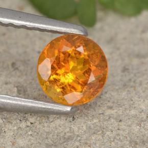 Clinoumite Giallo-arancione naturale da 0.45 ct, Taglio rotondo, VS-SI