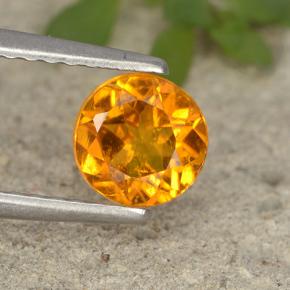 Clinoumite Giallo-arancione naturale da 0.80 ct, Taglio rotondo, VS-SI
