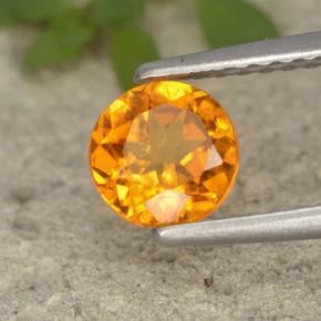 Clinoumite Giallo-arancione naturale da 0.80 ct, Taglio rotondo, VS-SI