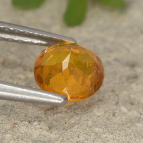 Clinoumite Giallo-arancione naturale da 0.86 ct, Taglio rotondo, VS-SI