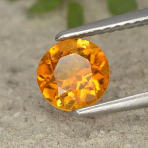 Clinoumite Giallo-arancione naturale da 0.87 ct, Taglio rotondo, VS-SI
