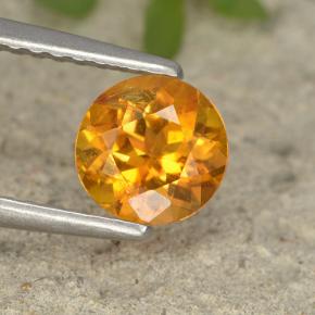 Clinoumite Giallo-arancione naturale da 0.75 ct, Taglio rotondo, VS-SI