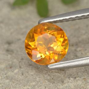 Clinoumite Giallo-arancione naturale da 0.75 ct, Taglio rotondo, VS-SI