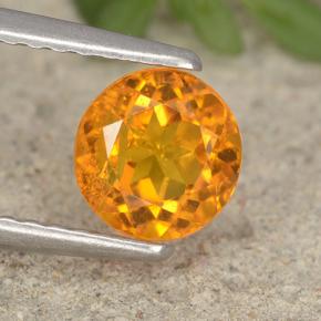 Clinohumite naturale arancione da 0,94 ct, taglio rotondo, VS-SI