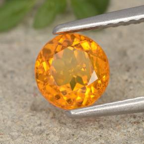 Clinohumite naturale arancione da 0,94 ct, taglio rotondo, VS-SI