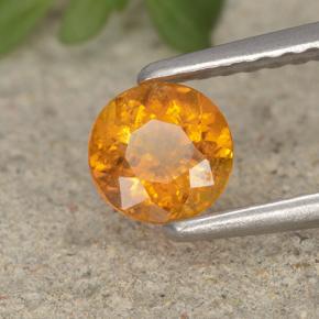 Clinoumite Giallo-arancione naturale da 0.46 ct, Taglio rotondo, VS-SI