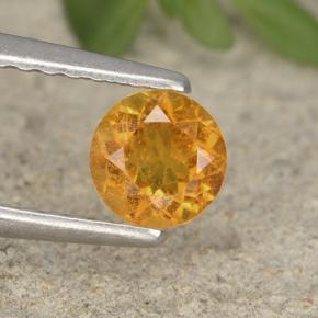 Clinoumite Giallo-arancione naturale da 0.44 ct, Taglio rotondo, VS-SI