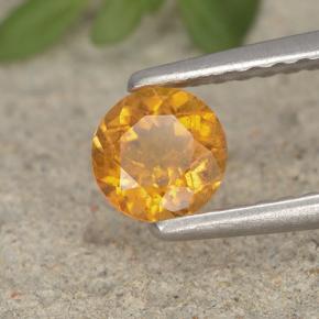 Clinoumite Giallo-arancione naturale da 0.44 ct, Taglio rotondo, VS-SI